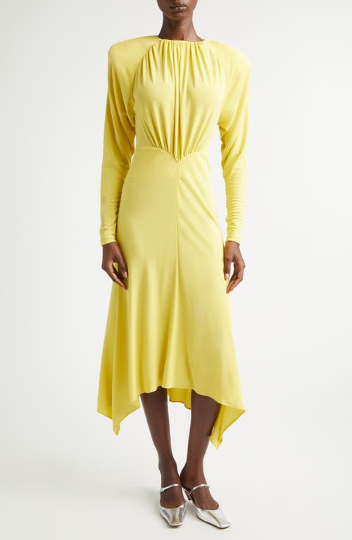 Stella McCartney Stella McCartney Gathered Long Sleeve Jersey Midi Dress