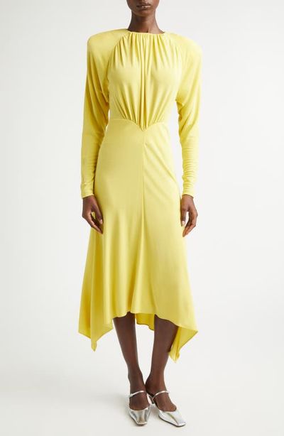 Stella McCartney Stella McCartney Gathered Long Sleeve Jersey Midi Dress