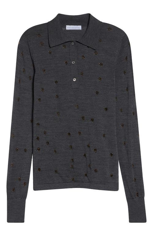 Stella McCartney Stella McCartney Glitter Dot Wool Blend Polo Sweater