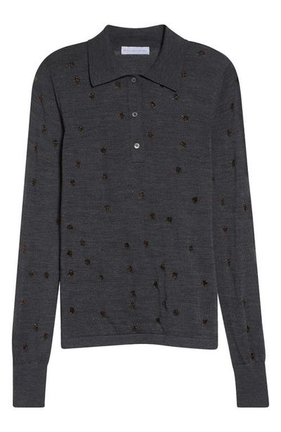 Stella McCartney Stella McCartney Glitter Dot Wool Blend Polo Sweater