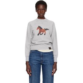 Stella McCartney Stella McCartney Gray Watercolour Horse Sweatshirt
