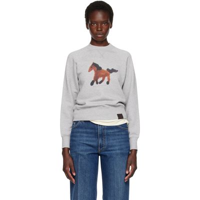 Stella McCartney Stella McCartney Gray Watercolour Horse Sweatshirt