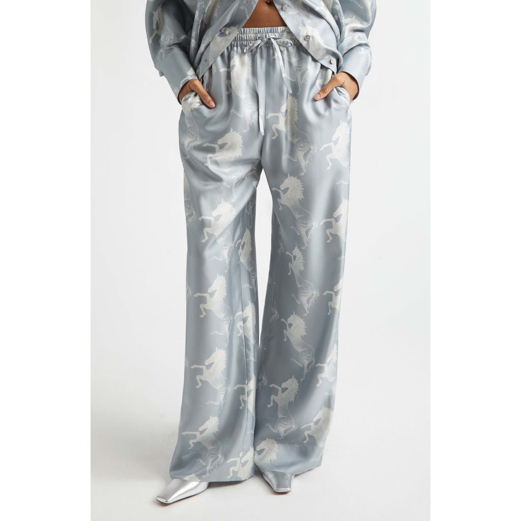Stella McCartney Stella McCartney Horse Print Paneled Silk Drawstring Pants