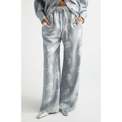 Stella McCartney Stella McCartney Horse Print Paneled Silk Drawstring Pants