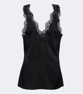 Stella McCartney Stella McCartney Lace-trimmed satin top