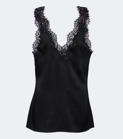 Stella McCartney Stella McCartney Lace-trimmed satin top