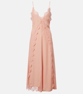 Stella McCartney Stella McCartney Lace-trimmed silk midi dress