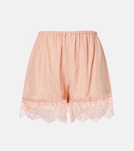 Stella McCartney Stella McCartney Lace-trimmed silk shorts