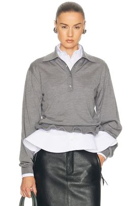 Stella McCartney Stella McCartney Light Wool Frill Polo Sweater