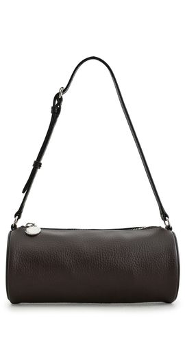 Stella McCartney Stella McCartney Logo Embossed Grainy Faux Leather Eco Pouch Chocolate Brown One