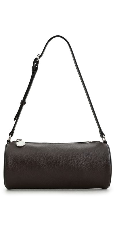 Stella McCartney Stella McCartney Logo Embossed Grainy Faux Leather Eco Pouch Chocolate Brown One