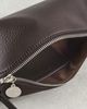 Stella McCartney Stella McCartney Logo Embossed Grainy Faux Leather Eco Pouch Chocolate Brown One - 6