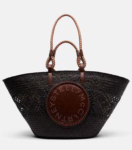 Stella McCartney Stella McCartney Logo Large raffia basket bag