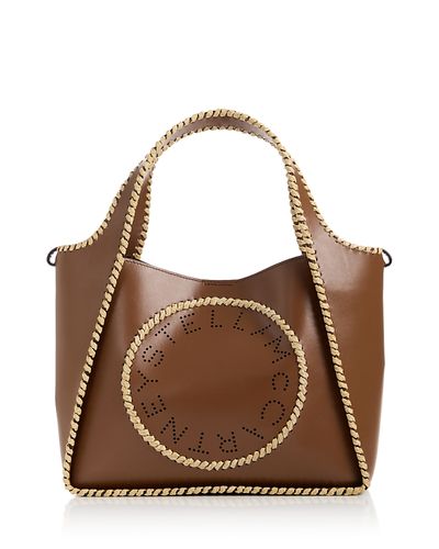 Stella Mccartney Stella McCartney Logo Raffia Trim Crossbody Tote