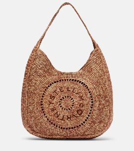 Stella McCartney Stella McCartney Logo Small raffia shoulder bag