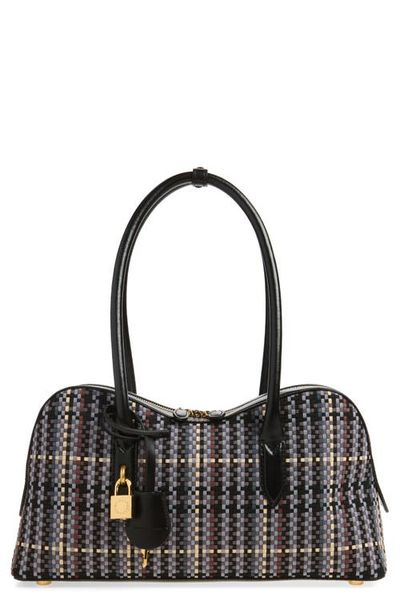 Stella McCartney Stella McCartney Medium Ryder Woven Faux Leather Top Handle Bag