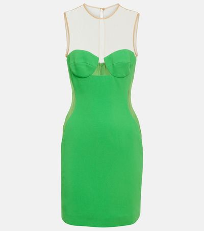 Stella McCartney Stella McCartney Mesh-paneled crêpe minidress