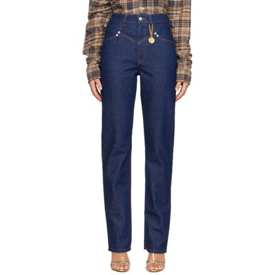 Stella McCartney Stella McCartney Navy Chaps Stitch Slim-Leg Jeans