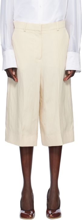 Stella McCartney Stella McCartney Off-White Linen Culotte Shorts