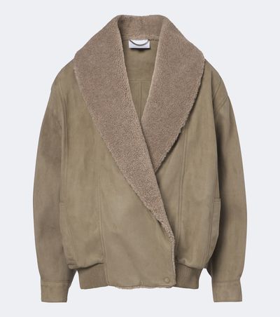 Stella McCartney Stella McCartney Oversized teddy-trimmed blouson jacket