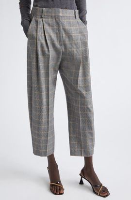 Stella McCartney Stella McCartney Pleated Check Wool Ankle Pants