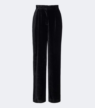 Stella McCartney Stella McCartney Pleated velvet wide-leg pants