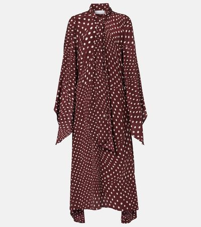 Stella McCartney Stella McCartney Polka-dot tie-neck silk midi dress