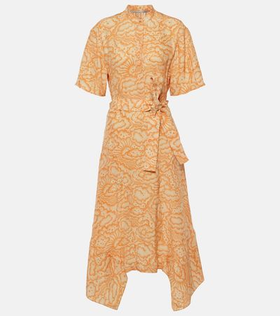 Stella McCartney Stella McCartney Printed asymmetric silk midi dress