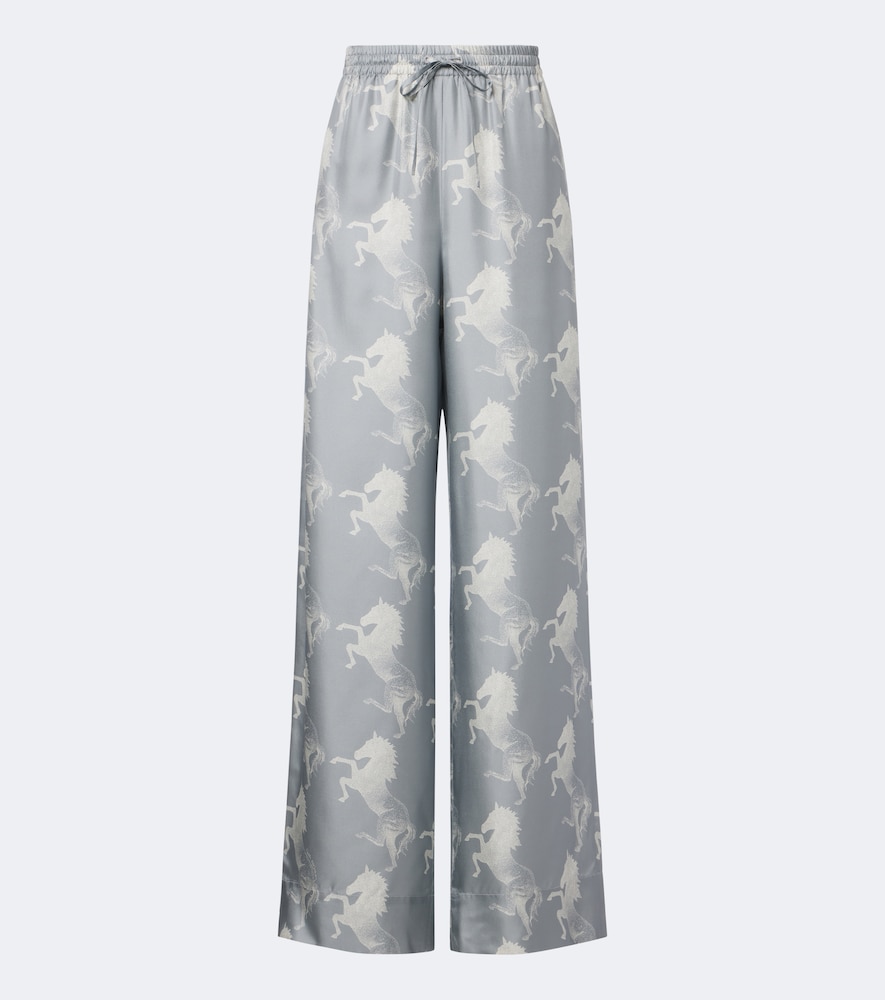 Stella McCartney Stella McCartney Printed silk satin wide-leg pants