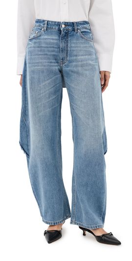 Stella McCartney Stella McCartney Relaxed Curve Deconstructed Jeans Mid Blue