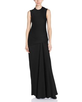 Stella Mccartney Stella McCartney Round Neck Draped Satin Gown