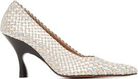 Stella McCartney Stella McCartney Silver & Gold Elsa Woven Metallic Heels