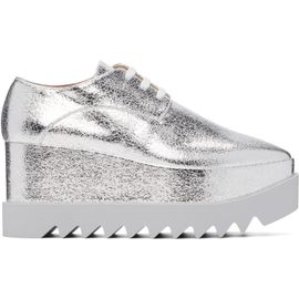Stella McCartney Stella McCartney Silver Elyse Metallic Crackled Platform Derbys
