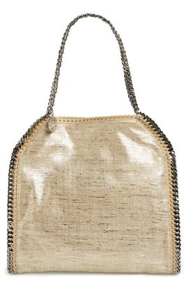 Stella McCartney Stella McCartney 'Small Falabella' Metallic Tricot Tote