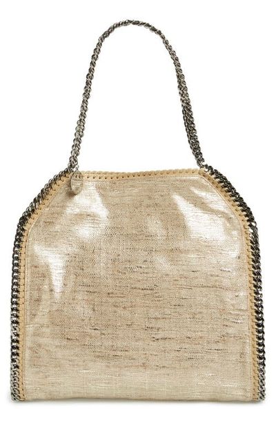 Stella McCartney Stella McCartney 'Small Falabella' Metallic Tricot Tote