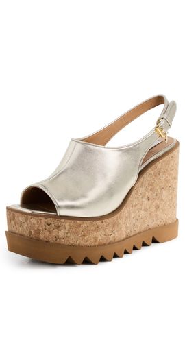 Stella McCartney Stella McCartney Sneakelyse 120 Metallic Slingback Sandals Pale Gold