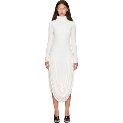 Stella McCartney Stella McCartney White Draping Midi Dress