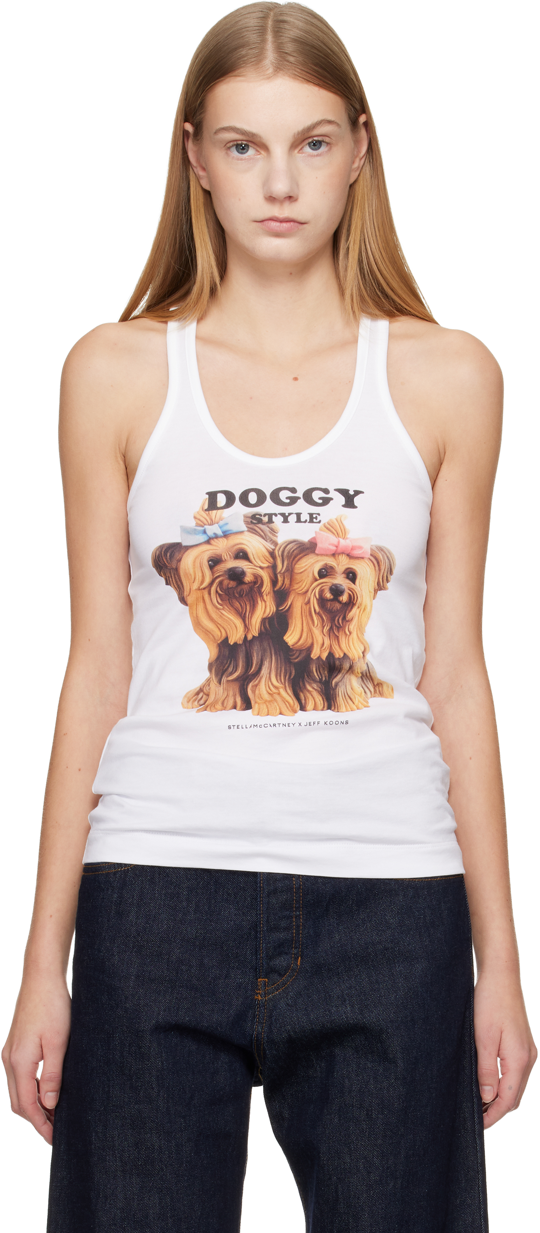 Stella McCartney - White Jeff Koons Edition 'Doggy Style' Tank Top