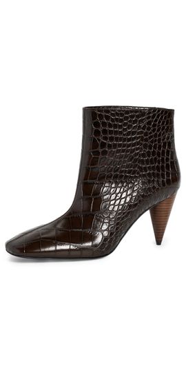 Stella McCartney Stella McCartney Wide Cone Heel Booties Coffee