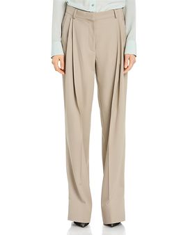 Stella Mccartney Stella McCartney Wool Pleated Straight Pants