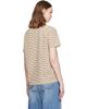 Stella McCartney Stella McCartney Yellow & Brown Fancy Stripe Crest Embroidery T-shirt - 3