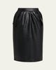 Stella McCartney Vegan Leather Gathered Midi Pencil Skirt - 1