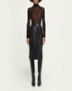 Stella McCartney Vegan Leather Gathered Midi Pencil Skirt - 2