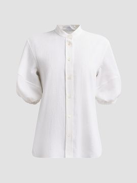 Stella McCartney Women's Balloon-Sleeve Seersucker Cotton Shirt