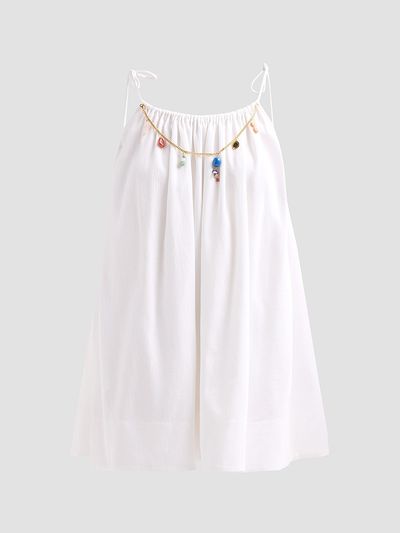 Stella McCartney Women's Bead-Embellished Cotton Crépon Mini Dress