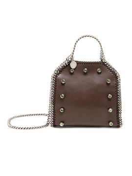 Stella McCartney Women's Falabella Tiny Crystal Studded Shoulder Bag