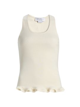 Stella McCartney Women's Frilled Hem Rib-Knit Tank