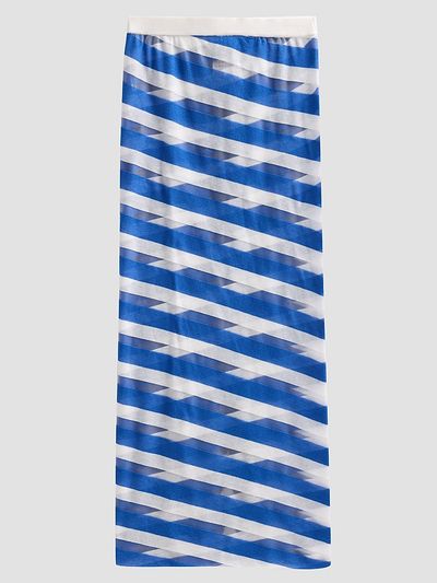 Stella McCartney Women's Graphic Sheer Striped Midi Skirt