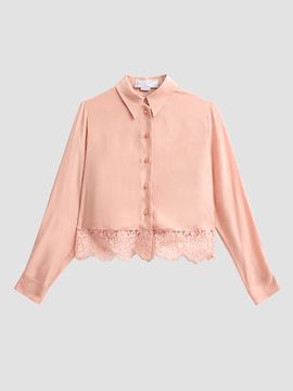 Stella McCartney Women's Lace-Trim Silk Shirt
