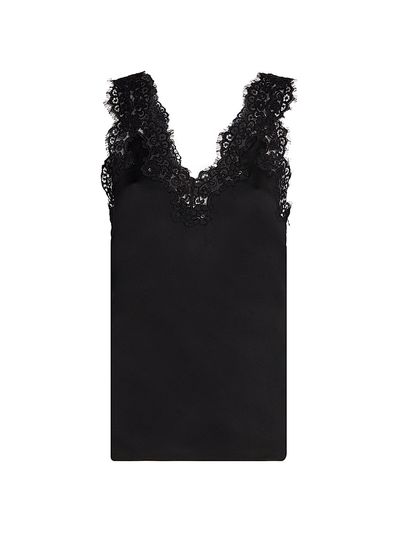 Stella McCartney Women's Lace-Trimmed Satin Top